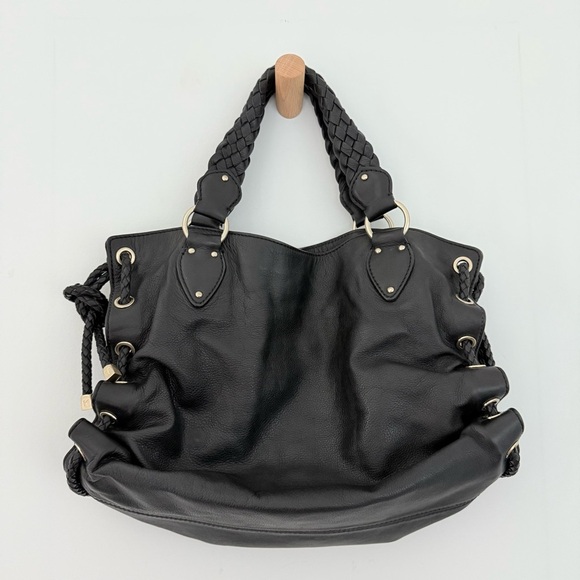 Vintage Michael Kors woven black leather shoulder tote bag - Picture 6 of 8